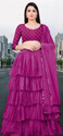 BIPIN FASHION Embroidered Semi Stitched Lehenga Choli (Purple)