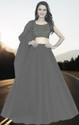BIPIN FASHION Embroidered Semi Stitched Lehenga Choli (Grey)