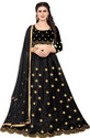 BIPIN FASHION Embroidered Semi Stitched Lehenga Choli (Black)