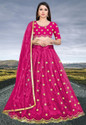 BIPIN FASHION Embroidered Semi Stitched Lehenga Choli (Pink)