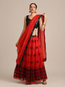 BIPIN FASHION Embroidered Semi Stitched Lehenga Choli (Red)