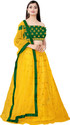 BIPIN FASHION Self Design Semi Stitched Lehenga & Crop Top (Yellow, Green)