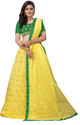 BIPIN FASHION Self Design Semi Stitched Lehenga & Crop Top (Yellow, Green)