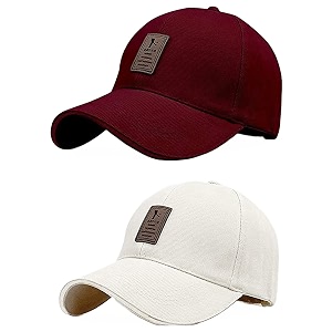 baseball cap combo pack of 2 for men amp women white amp maroon