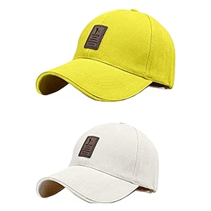baseball cap combo pack of 2 for men amp women yellow amp white