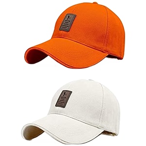 baseball cap combo pack of 2 for men amp women orange amp white