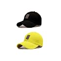 Baseball Cap Combo Pack of 2 for Men &amp; Women (Black &amp; Yellow)