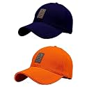 Baseball Cap Combo Pack of 2 for Men &amp; Women (Navy Blue &amp; Orange)