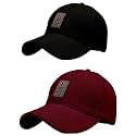 Baseball Cap Combo Pack of 2 for Men &amp; Women (Black &amp; Maroon)