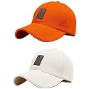 Baseball Cap Combo Pack of 2 for Men &amp; Women (Orange &amp; White)
