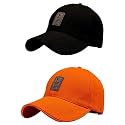 Baseball Cap Combo Pack of 2 for Men &amp; Women (Black &amp; Orange)
