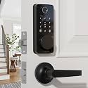 Biquole Smart Locks with 2 Lever Handle Set, Fingerprint Door Lock App Control, Electronic Keypad Deadbolt, Auto &amp; One Touch Lock, Easy Installation, IP54, 100 Fingerprints
