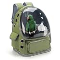 Bird Backpack Carrier Travel Cage with Perch, Tray and Breathable Clear Window, Bird Travel Cage for Cockatiel Caique Conure Quaker, for Vetting Camping Hiking (Green)