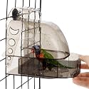 Bird Bath for Cage, Clear Bathtub with Bottom Drawer, Spacious Shower for Parrots, Parakeets, No-Leakage Cleaning Supplies for Small Medium Birds, Bird Hanging Bathing Box, Bird Cage Feeder