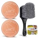 Bird Bath Copper Disk & Brush Set, 2 Pack 0.6mm Thick 99.99% Pure Copper Discs with Ergonomic Bird Bath Brush, Birdbath Cleaning Kit Keeps Water Fresh for Birdbaths, Feeder, Fountains