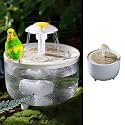 Bird Bath for Parakeets - Small Medium Bird Shower &amp; Bathing Fountain with Filtered Circulating Water Pool Sink for Parrots Lovebirds Conures Finches Cockatiels - Pet Accessories (White Large)