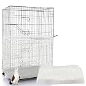Bird Cage Cover, 60-118'' Large, 31.5'' H Adjustable Nylon Mesh Net, Soft Airy, White, Starry Sky Pattern, Drawstring, Breathable, Hand Wash Only