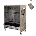 Bird Cage Cover, Bird Cage Covers for Night, Waterproof 51 Inch Large Birdcage Covers for Mink, Totoro, Parakeets, Parrot and Small Animals (210D, Khaki)