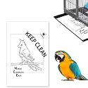 Bird Cage Liners, Bird Cage Paper Liners, 50pcs Disposable Cage Liners, Pre-Cut Bird Cage Liners for Parrot, Parakeet, Conure, Cockatiel, Kraft Paper Cage Liners, 17 X 11 inch, White