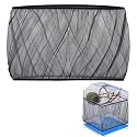 Bird Cage Seed Catcher, Bird Cage Mesh Guard Netting, Birdcage Seed Guard Skirt, Parakeet Cage Skirt for Round Square Cages (Black, XL)