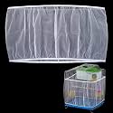 Bird Cage Seed Catcher Skirt, Bird Cage Mesh Net Cover, Parakeet Cage Skirt, Birdcage Cover Seed Catcher for Round Square Cages (White, XL)