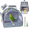 FCQQYWZ Bird Carrier Travel Cage with Stand (with Tray), Small Bird Travel Carrier for Parrot, Small Bird Cage for Travel Parakeet Carrier with Shoulder Strap, Side Access Window (Blue)