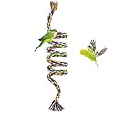 Bird Cotton Rope Swing Perch Chew Toy Parrot Cage Stand with Bell for African Grey Parakeet Cockatiel Cockatoo Lovebird Finch Budgie Amazon Macaw (M-59INCH) …
