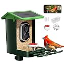 Bird Feeder with Camera Solar Powered 2K HD Video, 10,000+ Species AI Recognition, Real-Time Alerts, and Weatherproof Design for Effortless Birdwatching, Gift for Bird Lovers, Grass Green