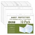 Bird Fiy Sheet Protectors 10 Pack 8.5" x 11" Waterproof Resealable Zip Wall Sign Holder Page Protectors Clear Photo Plastic Sleeves for Documents, Photos, and Wall Sign Display (Horizontal, 10 Pack)