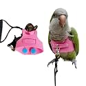 Bird Flight Harness Vest, Parrot Flight Suit with Leash for Parakeets Cockatiels Conures Budgies, Bird Flying Clothes with Rope and Handle for Outdoor Activities Training (M, Pink)