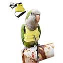 Bird Flight Harness Vest, Parrot Flight Suit with Leash for Parakeets Cockatiels Conures Budgies, Bird Flying Clothes with Rope and Handle for Outdoor Activities Training, Anti Bite (L, Yellow)