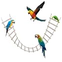 Bird Ladder Bridge, Wooden Pet Hamster Climbing &amp; Swing Toys, Cage Accessories for Birds Rats Parrots Hamster Squirrel Sugar Gliders Parakeets Cockatiels - 20 Steps - 44.5 x 5.9 Inch