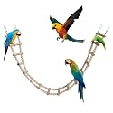 Bird Ladder Bridge, Wooden Pet Hamster Climbing &amp; Swing Toys, Cage Accessories for Birds Rats Parrots Hamster Squirrel Sugar Gliders Parakeets Cockatiels - 16 Steps - 36.6 x 3.14 Inch