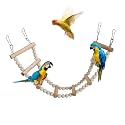 Bird Ladder Bridge, Wooden Pet Hamster Climbing &amp; Swing Toys, Cage Accessories for Birds Rats Parrots Hamster Squirrel Sugar Gliders Parakeets Cockatiels - 8 Steps - 19.3 x 3.14 Inch