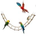 Bird Ladder Bridge, Wooden Pet Hamster Climbing &amp; Swing Toys, Cage Accessories for Birds Rats Parrots Hamster Squirrel Sugar Gliders Parakeets Cockatiels - 12 Steps - 27.5 x 3.14 Inch