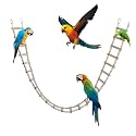 Bird Ladder Bridge, Wooden Pet Hamster Climbing &amp; Swing Toys, Cage Accessories for Birds Rats Parrots Hamster Squirrel Sugar Gliders Parakeets Cockatiels - 24 Steps - 53 x 3.14 Inch
