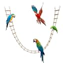 Bird Ladder Bridge, Wooden Pet Hamster Climbing &amp; Swing Toys, Cage Accessories for Birds Rats Parrots Hamster Squirrel Sugar Gliders Parakeets Cockatiels - 28 Steps - 61.8 x 3.14 Inch