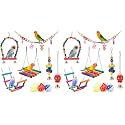 Bird Parakeet Toys - Swing Hanging Standing Chewing Hammock Climbing Ladder Bird Cage Colorful Toys Suitable for Budgerigar, Parakeet, Conure, Cockatiel, Mynah, Love Birds, Finches (Pack of 2)