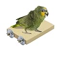 Litewoo Bird Perch Stand Wood Parrot Platform for Cage, B, Yellow