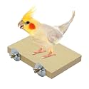Litewoo Bird Perch Stand Wood Parrot Platform for Cage, A, Yellow