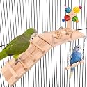 Bird Perch for Cage, Bird Parakeet Cage Accessories, 4 in 1 Bird Swing Platform Chewing Toys, Made of Wood