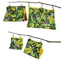 Spring Bird Hut Hanging Hammock for Cage Hideaway Shade Lounge Swing Tent Bed for Conure Parrot Rat Cockatoo Quaker Parakeet (Style A, Large)