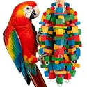Bird Toys Parrot Toys Natural Wood Blocks Bird Chew Toy for Large Bird