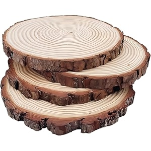 birdbrid round wooden coasters for table 4inch rustic handmade coaster set for coffee tea tumblers hot cups antique look pack of 4