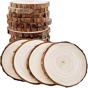 birdbrid wooden drink coasters 4inch acacia wood round coasters set for coffee table kitchen wedding christmas amp restaurant use pack of 6