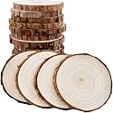 Birdbrid Wooden Drink Coasters, 4inch Acacia Wood Round Coasters Set for Coffee Table, Kitchen, Wedding, Christmas &amp; Restaurant Use, Pack of 6