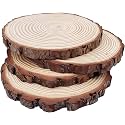 Birdbrid Wood Coaster Set for Table, 4inch Rustic Brown Round Coasters for Water, Tea, Coffee, Beer, Home Office Dining Decor, Pack of 12