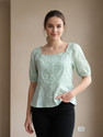 BIRDIEfashion Casual Self Design Women Green Top