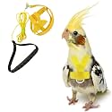 Birds Adjustable Harness and Leash, Parrot Outdoor Flying Training Traction Rope Straps with Cute Wing for Small Animal Birds, Parrots, Pigeons, Lizard, Turtles (L,Yellow)