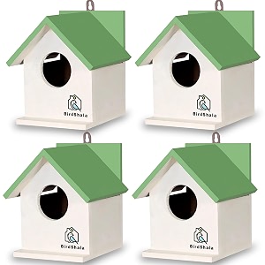 birdshala bird house for sparrow budgies amp finches with air ventilation and mounting hook- set of 4 green medium